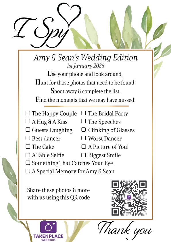 wedding ispy qr code tablecard