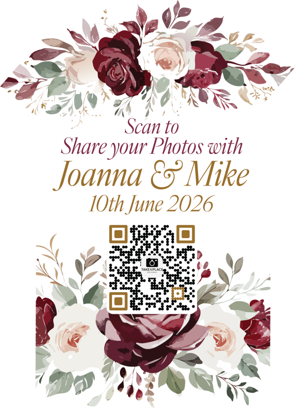 Red Rose Wedding Qr Code